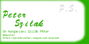 peter szilak business card